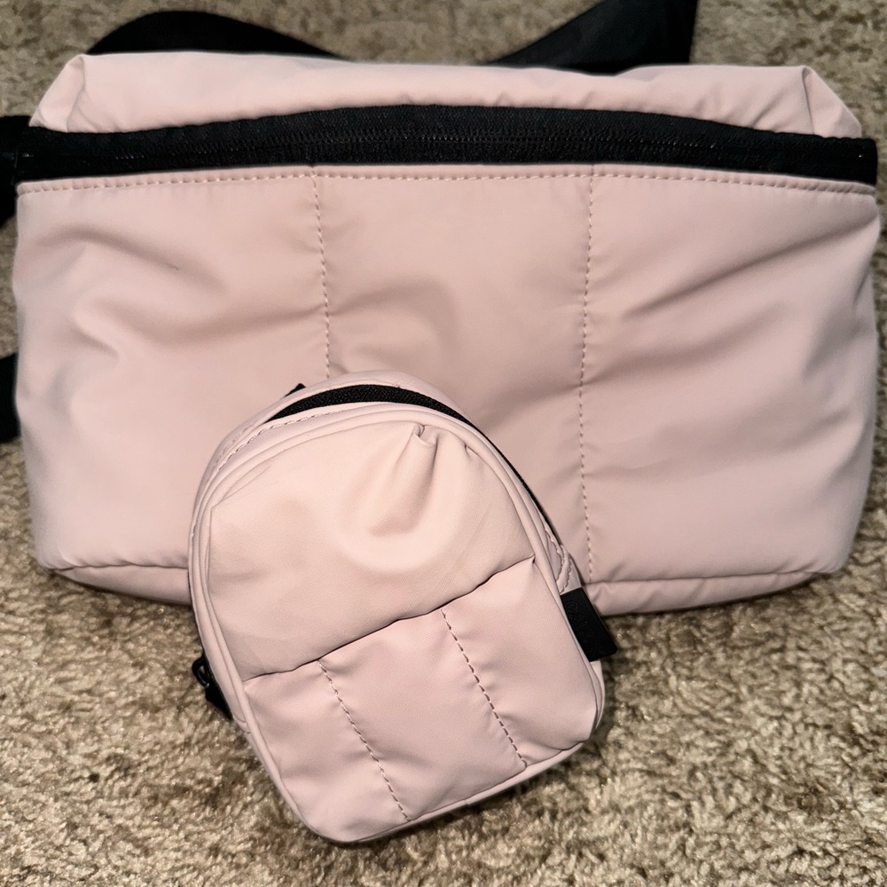 Calpak Fanny Pack- Pink with Key Bag
